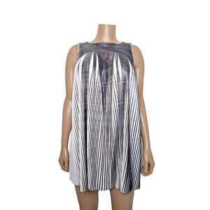Hilton Hollis Pleated Dress Womens Sz XS Black White Party Cocktail Girls Night